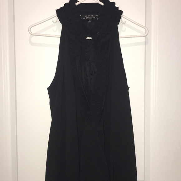 Robert Rodriguez Silk Ruffle Neck Cocktail Mini Halter Racerback Dress holiday - Picture 13 of 15
